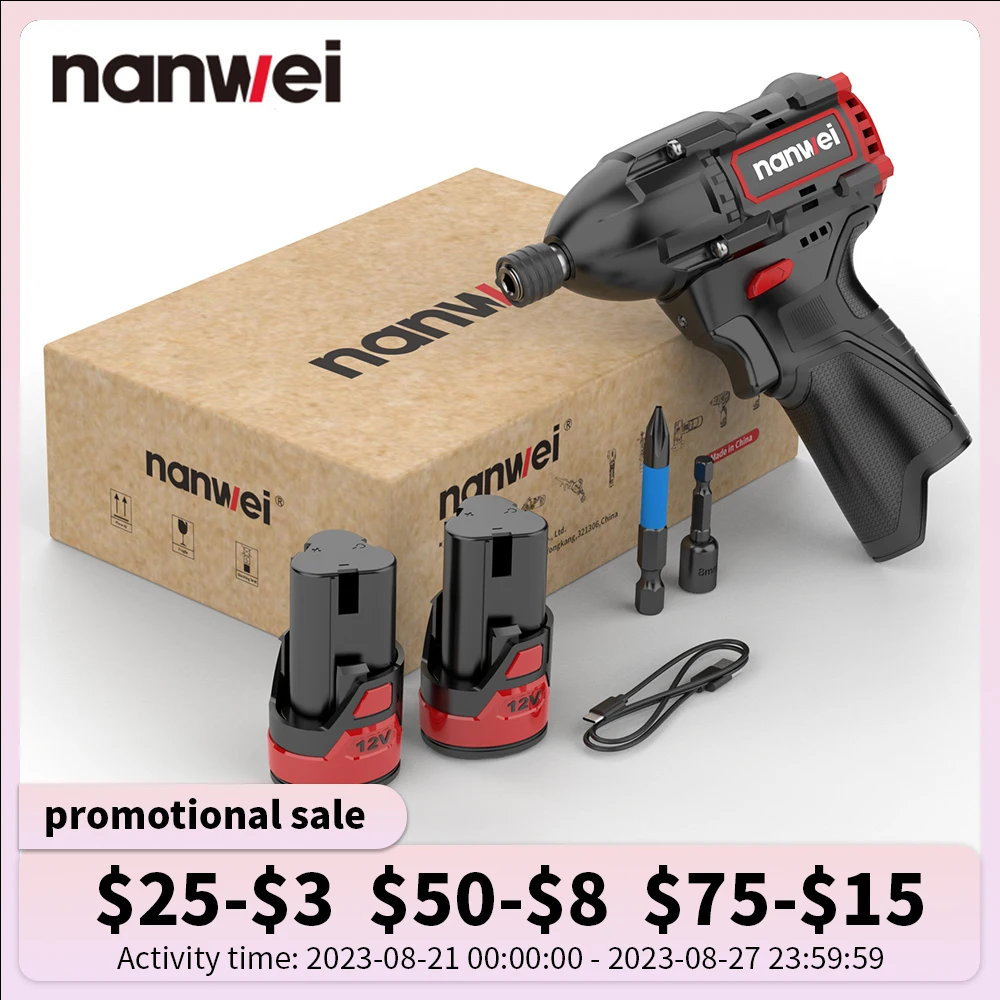 Nanwei  12V Brushless Lithium Impact Driver Mini Home Electr