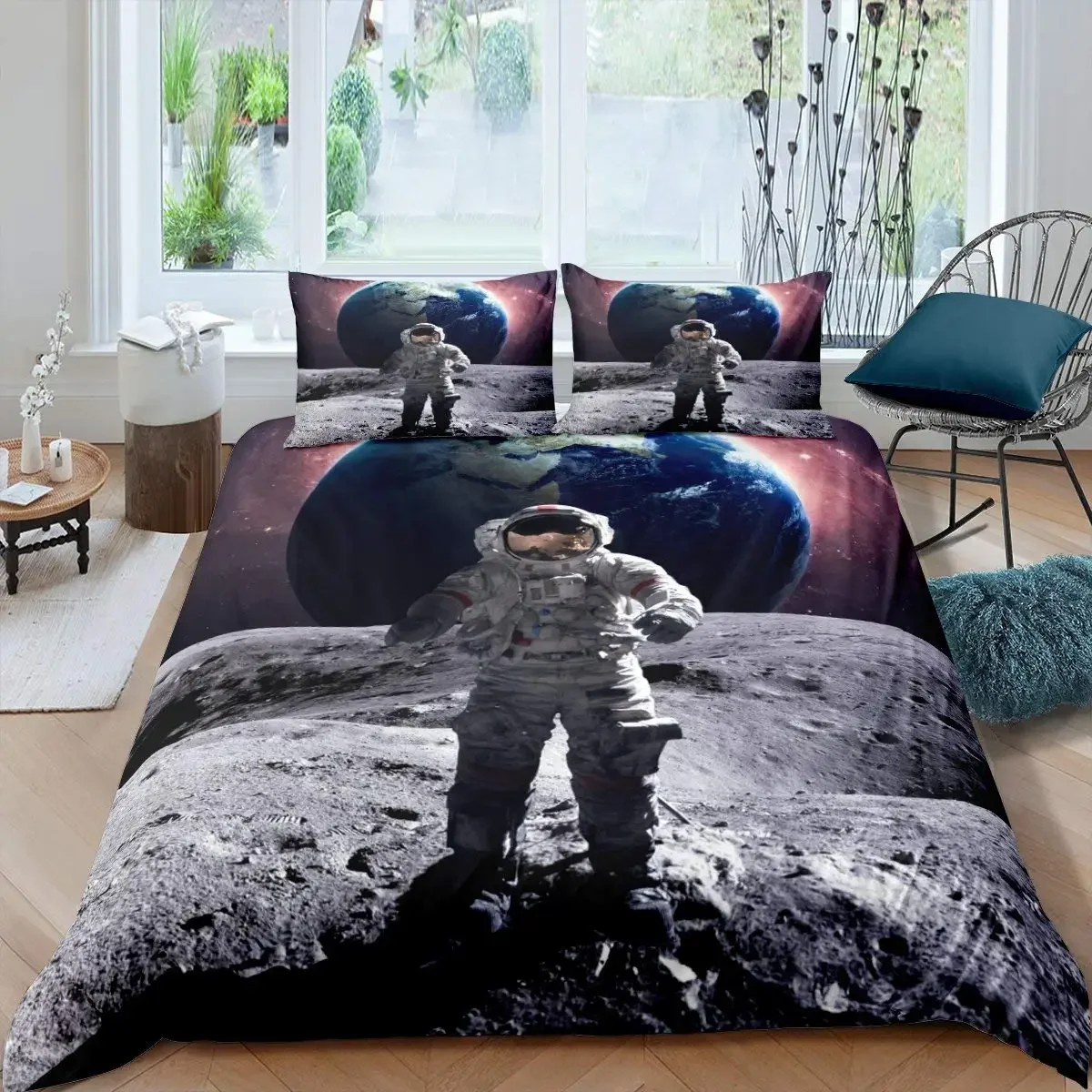 Комплект пододеяльников Астронавт Galaxy Outer Space комплект постельного белья 3D для