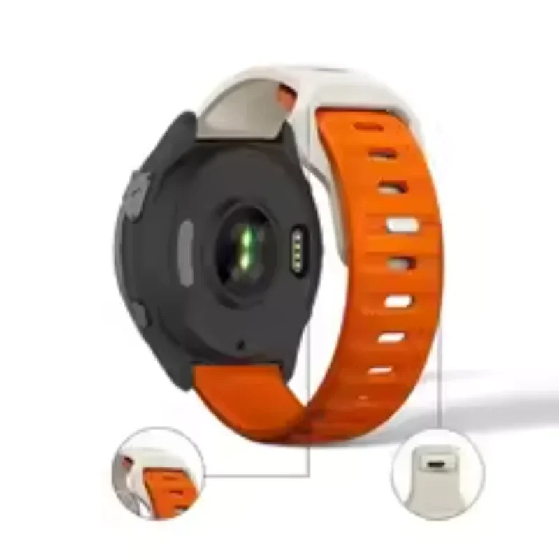 Фото Силиконовый ремешок 20 мм 22 мм для Garmin Forerunner 965 955 265 255 245 165 55, браслет для Garmin Vivomove Trend/Active 5 4/Venu 3 2 №3