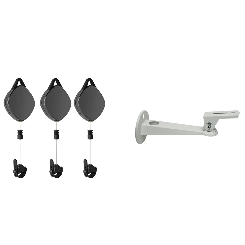 

3Pcs Silent VR Cable Pulley System With Mini Projector Wall Mount Universal Metal Projection Rotatable Bracket Holder
