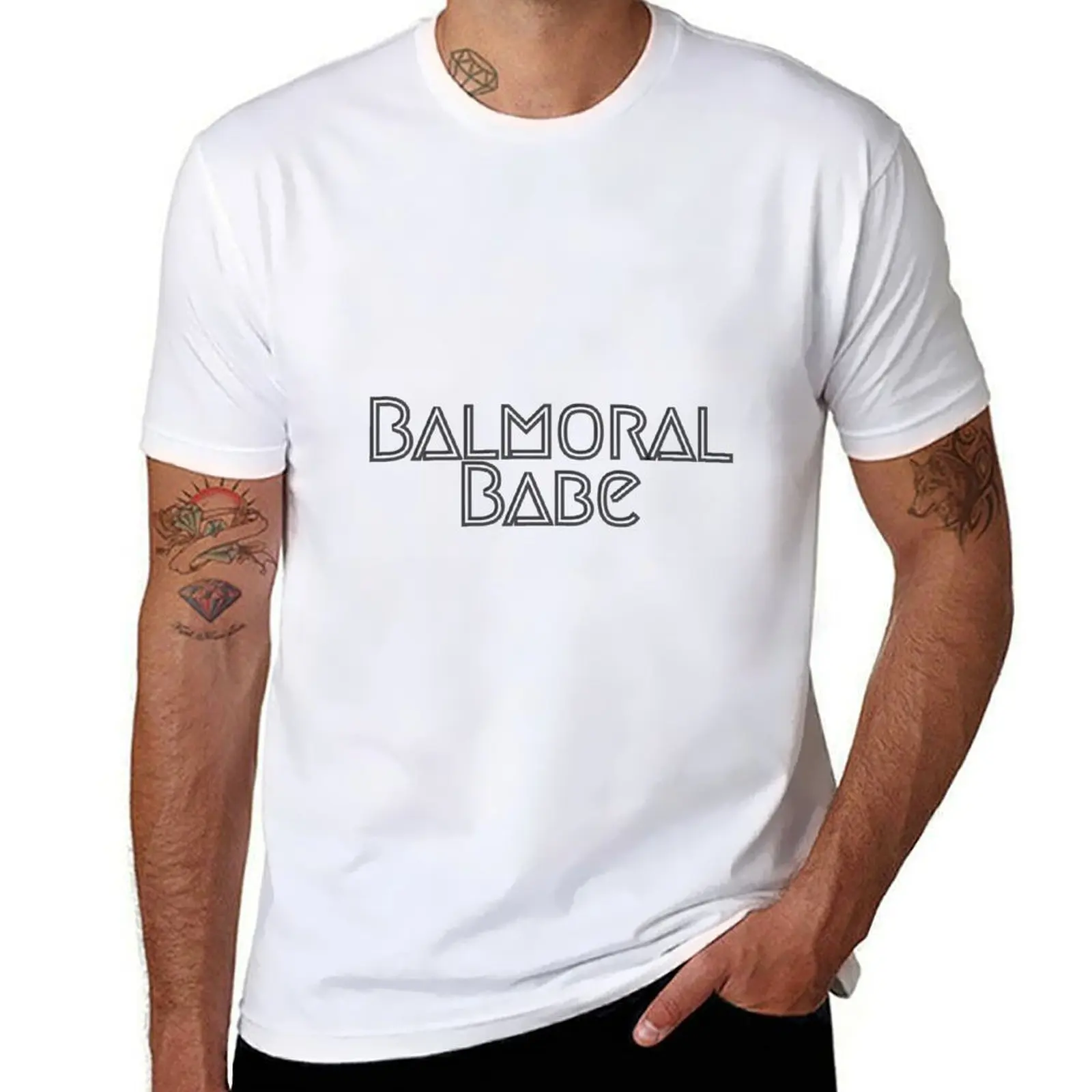 Фото Футболка Balmoral Babe, мужские футболки с рисунком, мужская футболка из 100% хлопка №1