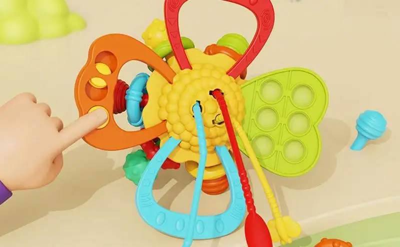 

Montessori Sensory Development Baby Toys Pull String Finger Grasp Training Early Learning Education Toys Teething 0-3 Years