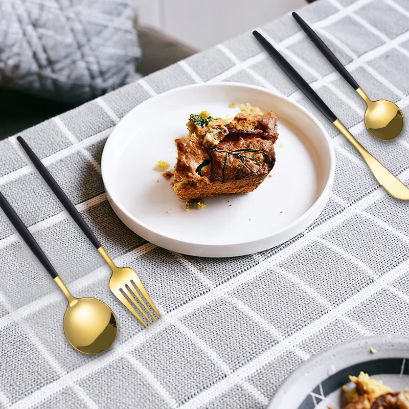 

24 Pieces of Western-style Tableware Set Stainless Steel Tableware Spoon and Fork Set посуда Kitchen Accessories