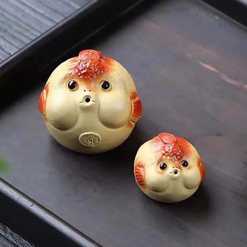 Yixing Фиолетовый Глиняный чай для домашних животных пузырь рыба маленькая золотая