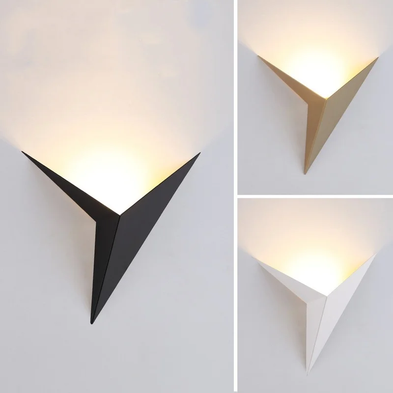 

Modern Minimalist Led Wall Lamp Triangle Shape Wall Sconces Interior Lighting Stairs Night Lamp 3W AC85-265V Simple Lighting