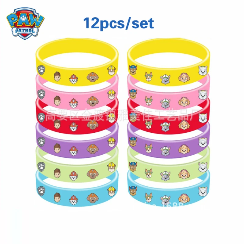 

12pcs/set Paw Patrol Toys Should Help Bracelet Star Around Anime Bracelet Cartoon Bracelet Party Smart Watch Band Chase Skye