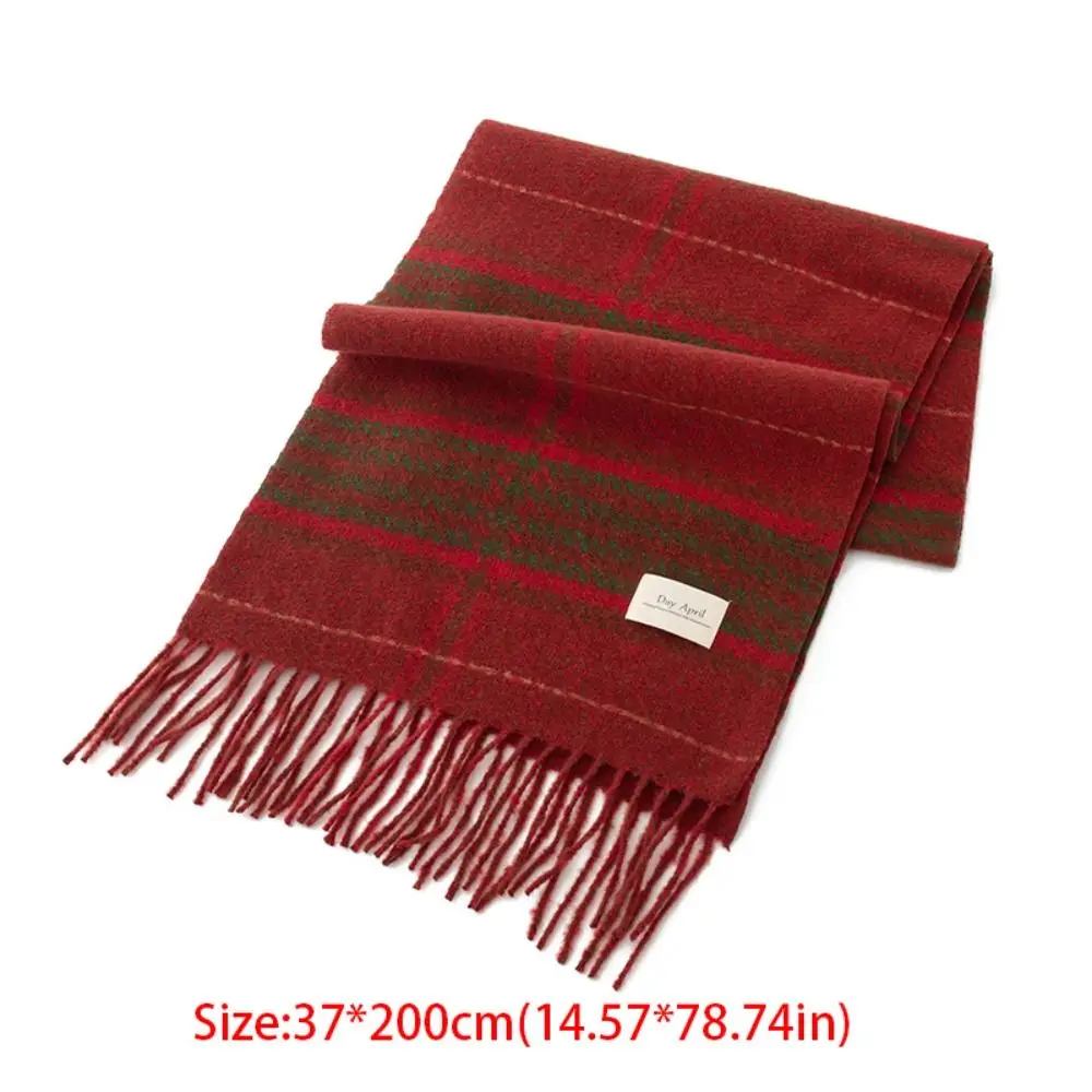 Элегантный красный клетчатый шарф зеленые кашемировые зимние шарфы теплые в