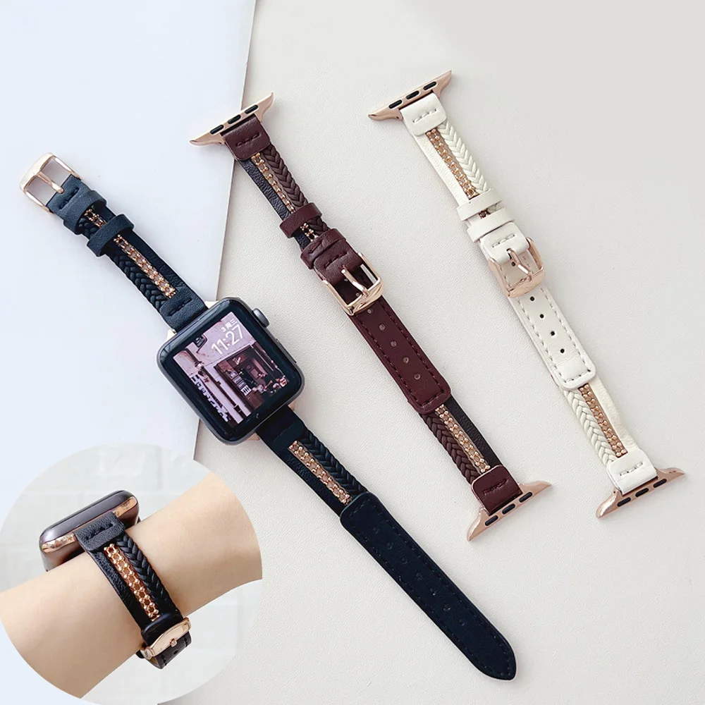 

Ремешок кожаный для Apple Watch, браслет для iWatch Ultra Series 8 7 6 5 SE 4 3, 44 мм 40 мм 49 мм 41 мм 45 мм 38 42 мм