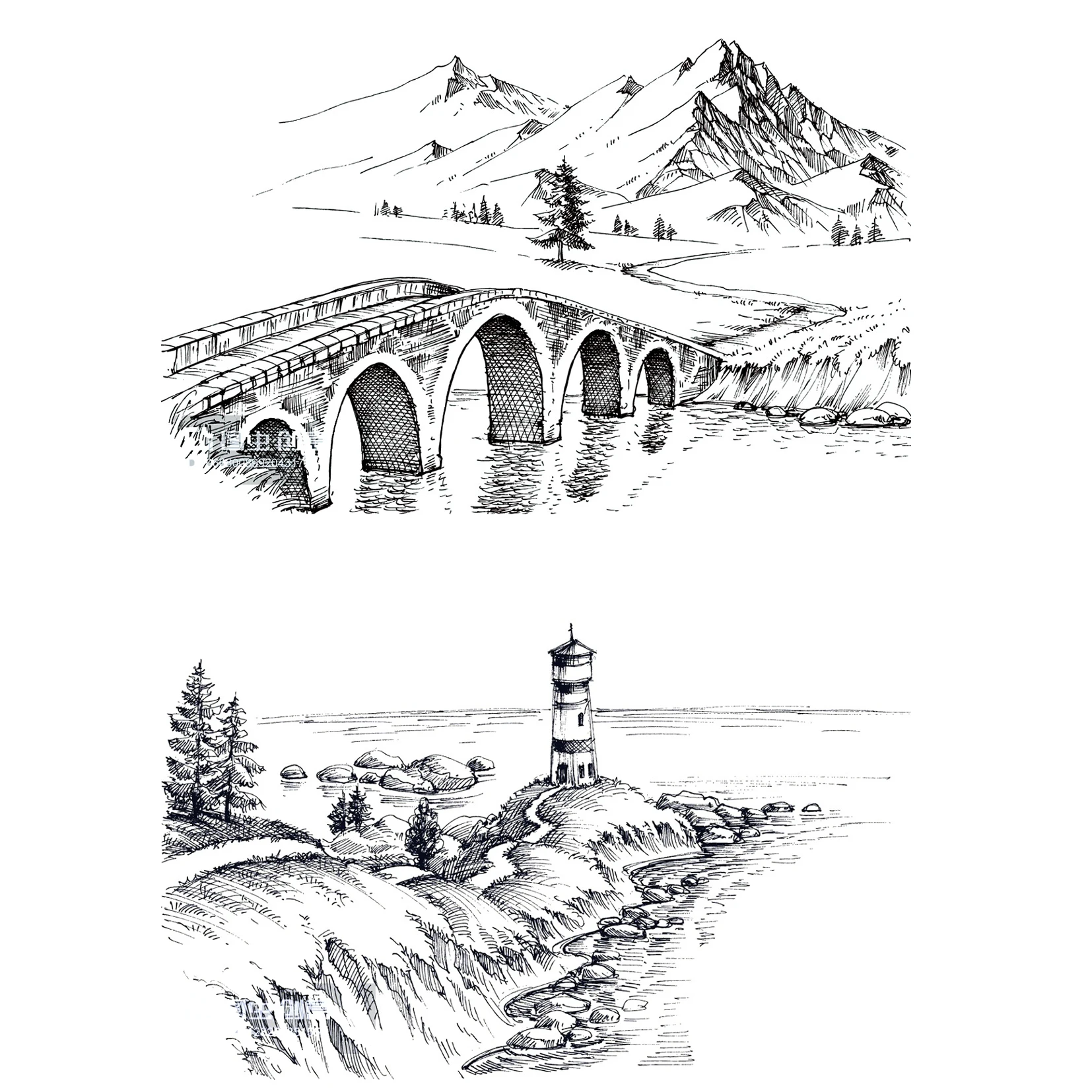 

Lighthouse/Coast/Bridge Clear Stamps Scrapbooking Crafts Decorate Photo Album Embossing Cards Making Clear Stamps New