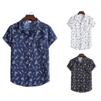 white floral hawaiian shirt men chemise homme 2022 summer short sleeve beach aloha shirts men casual button up shirt male xxl