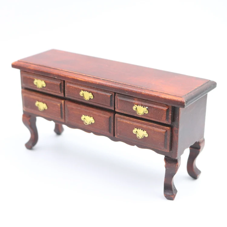 Детская мини-мебель для кукольного домика с шестью ящиками