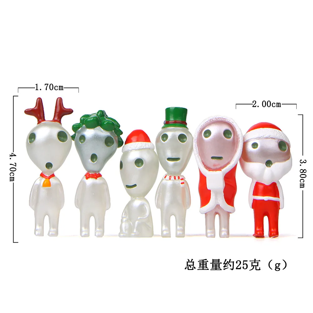 

6 шт./лот Принцесса Мононоке Светящиеся в темноте ghiвеликолепные куклы-эльфы koдас светящиеся на елке Набор рождественских моделей Фигурки и...