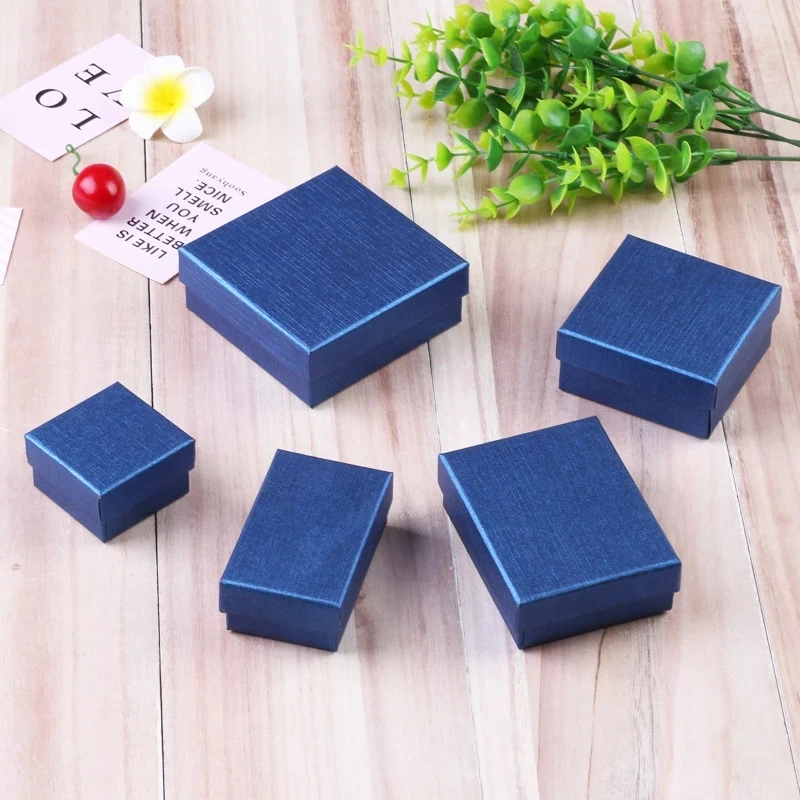 

Square Jewellry Packaging Exquisite Small Jewelry Necklaces Bracelets Earrings Box Paper Navy Ring Gift Boxes for Wedding