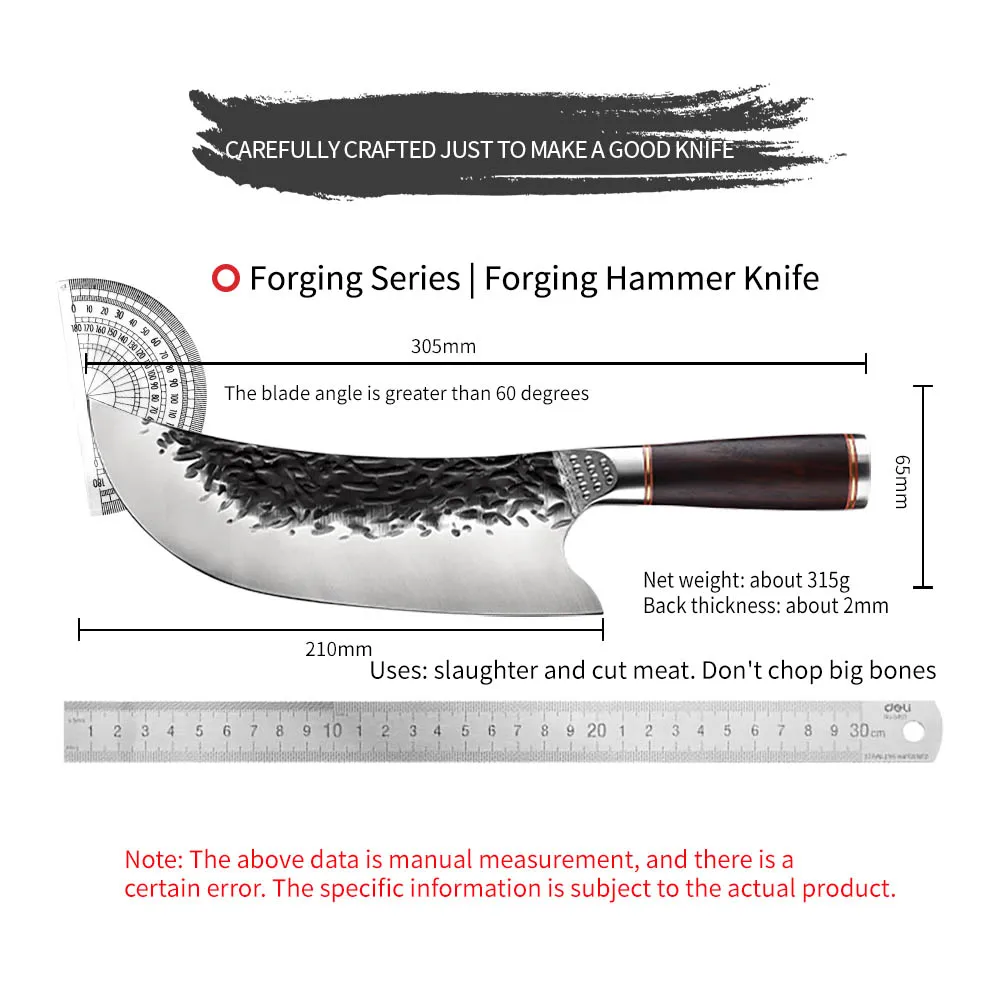 Кованый профессиональный нож для мясника West Factory 5Cr15MoV шеф-нож из ванадиевой