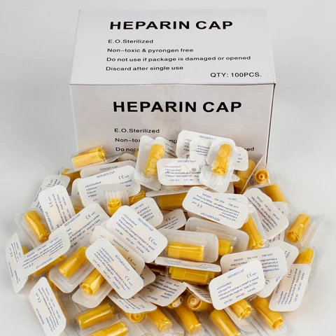 Caps de heparina de heparina estéril de 100pcs Cap.