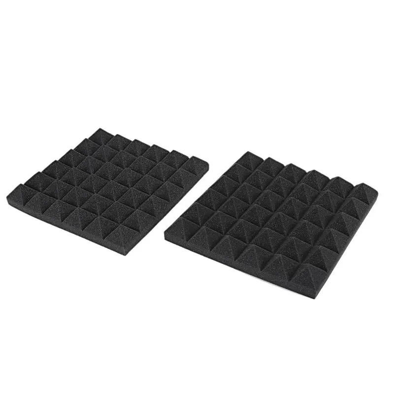 

24 Pcs Charcoal Acoustic Foam Tiles Soundproofing Foam Panels Studio Sound Padding 2 X 10 X 10 Inch(Black+Red & Black)