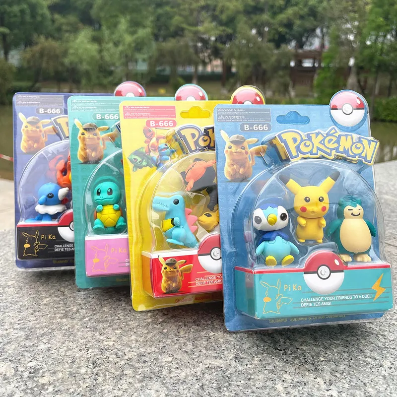

Pokemon Anime Eraser Kawaii 3d Removable Assembled Kid Doll Action Figure Student Stationery Children Toy Birthday Gift