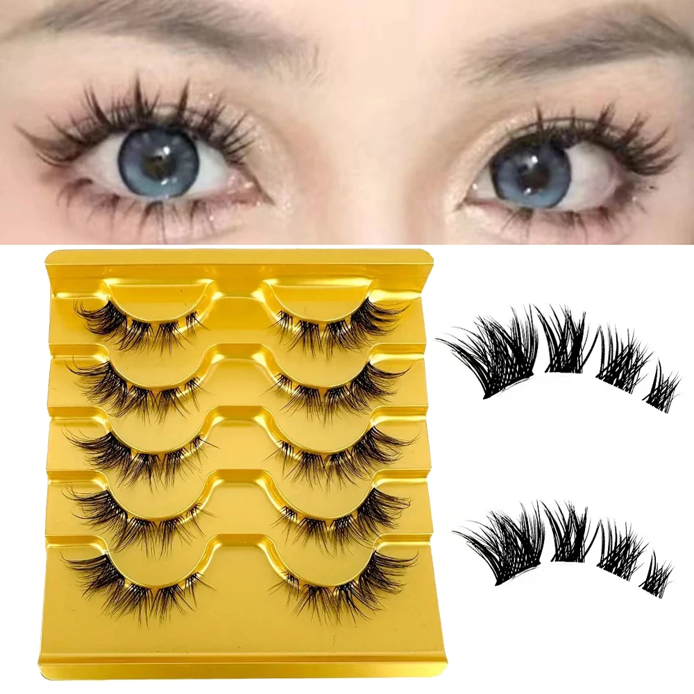 5 пар накладных ресниц в наклонном стиле летучая лисица можно сегментировать и