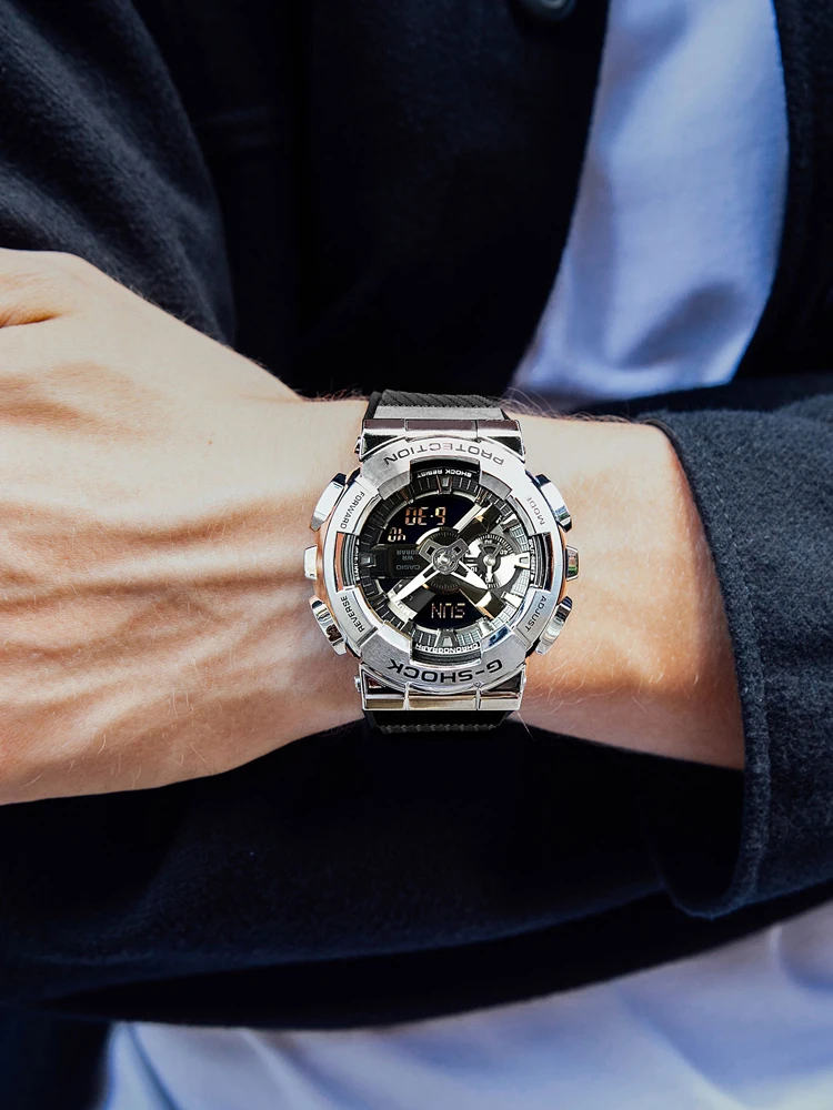 Подходит для GM110 ремешок G-SHOCK Small Steel Cannon GM-110GB полимерный силиконовый часов