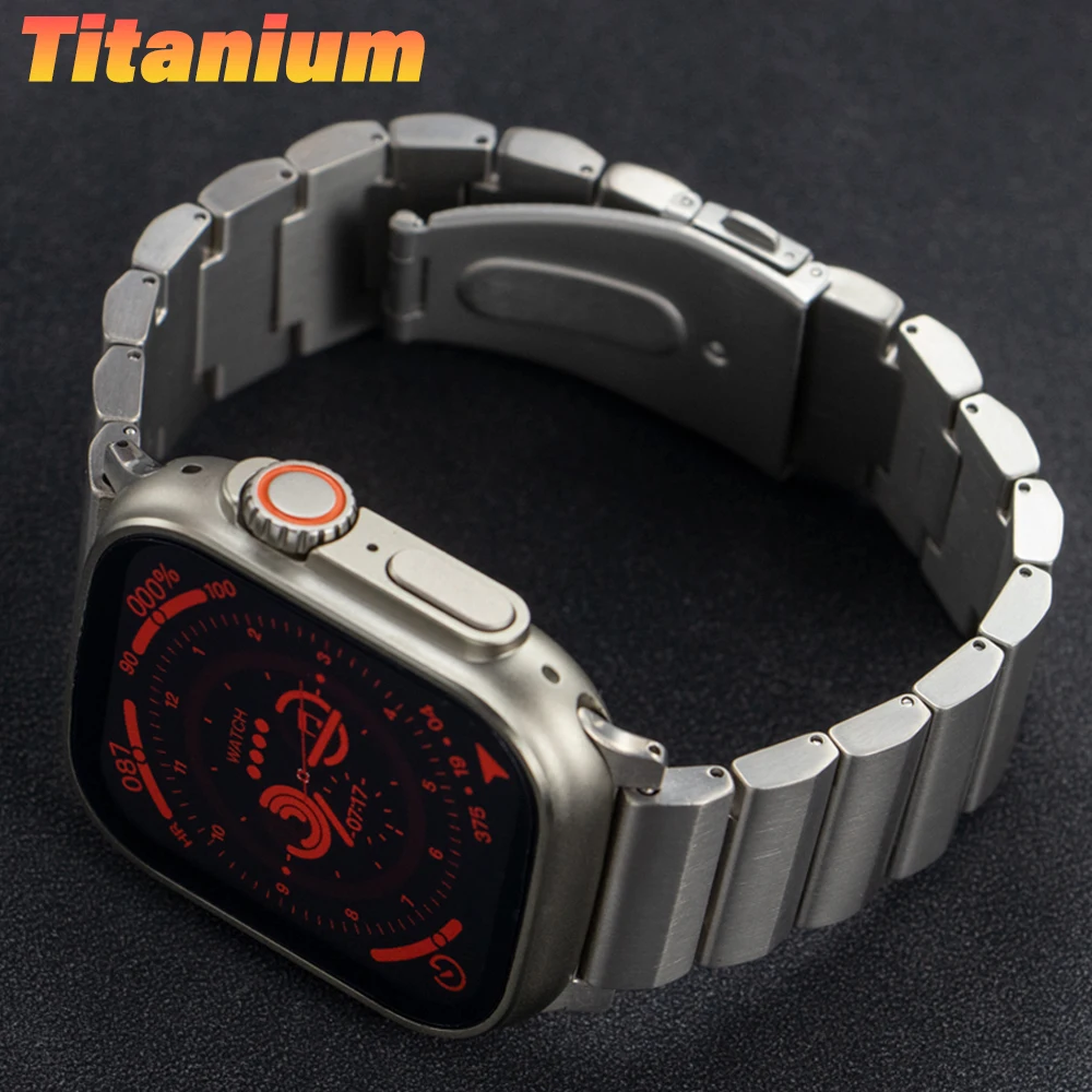 

Luxury Titanium Strap For Apple Watch Ultra 49mm 45 41 44 38 40 42MM Men Business Band For iWatch Series 8 7 6 SE 5 4 3 Bracelet