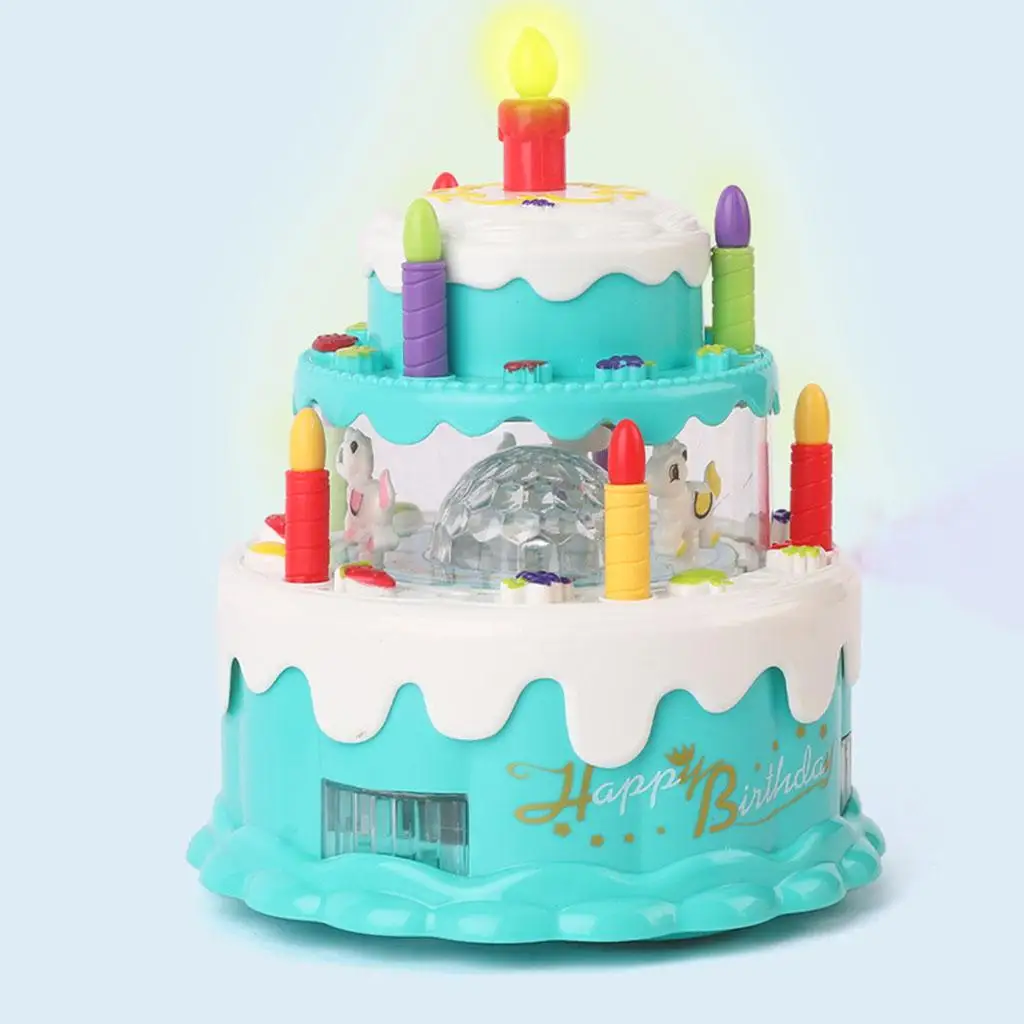 

ABS Electric Birthday Cake Universal Walk Preschool Learning Toys Interactive Toy Candle Toy for Holiday Gifts Toddlers +