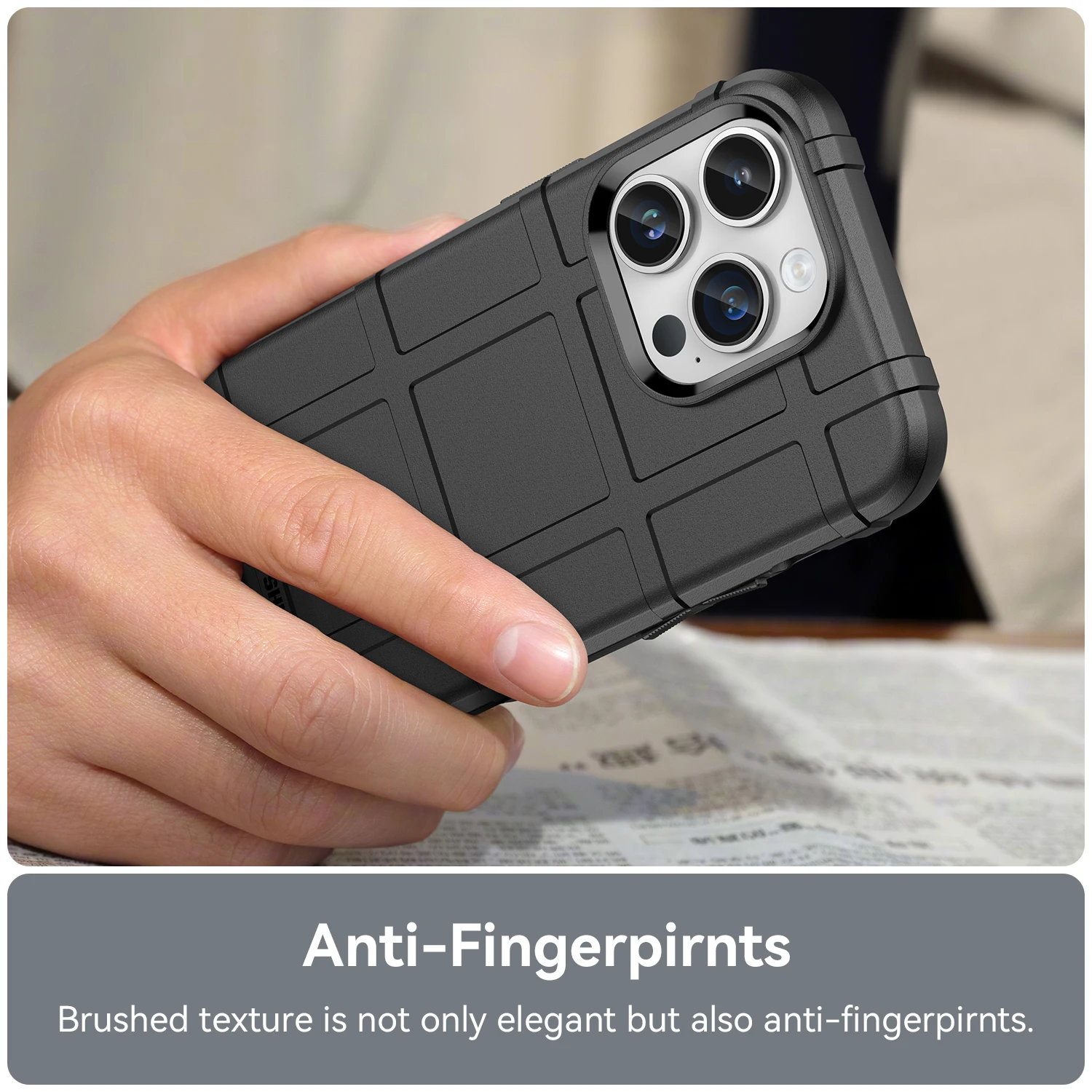 Black Rugged Shield Shockproof Armor Case For iPhone 14 Pro Protection Case Back Cover