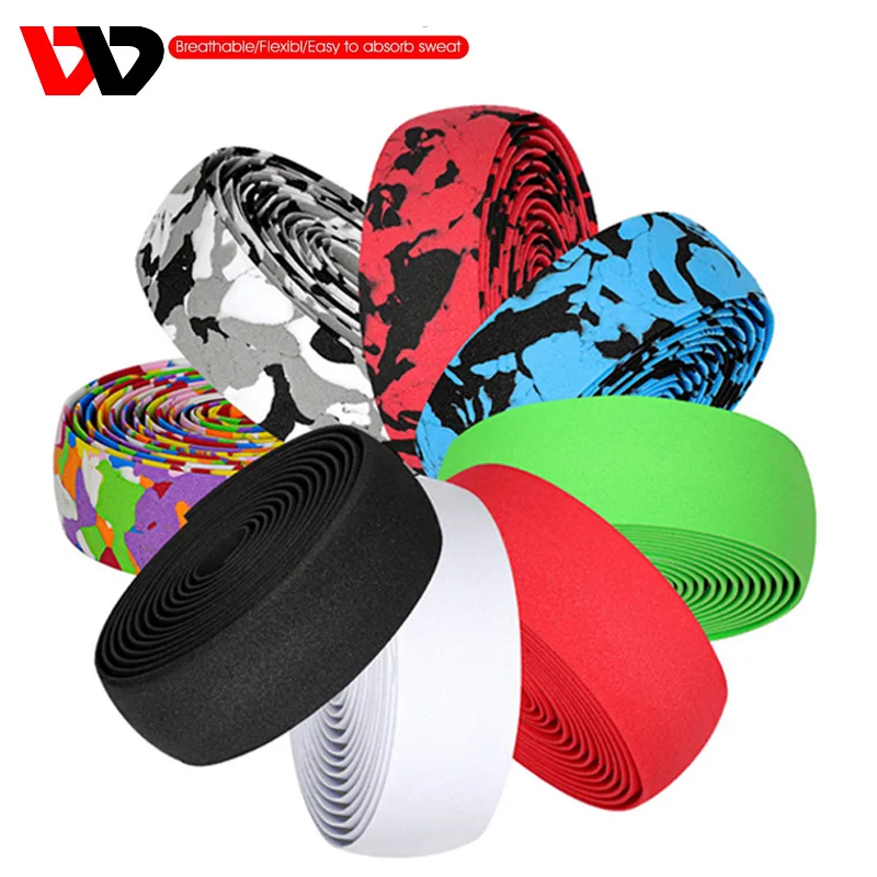 

2PCS Bicycle Handlebar Tape Eva Bike Handle Grip Tape Cycling Anti-slip Handlebar Bar Tape Raod Bike Handlebar Accessories
