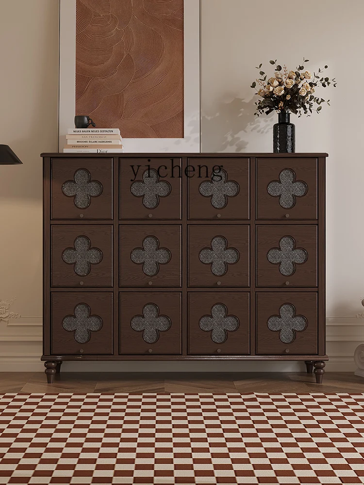 Шкаф с ящиками ZK Clover из массива дерева креативный шкаф для хранения 12 ячеек