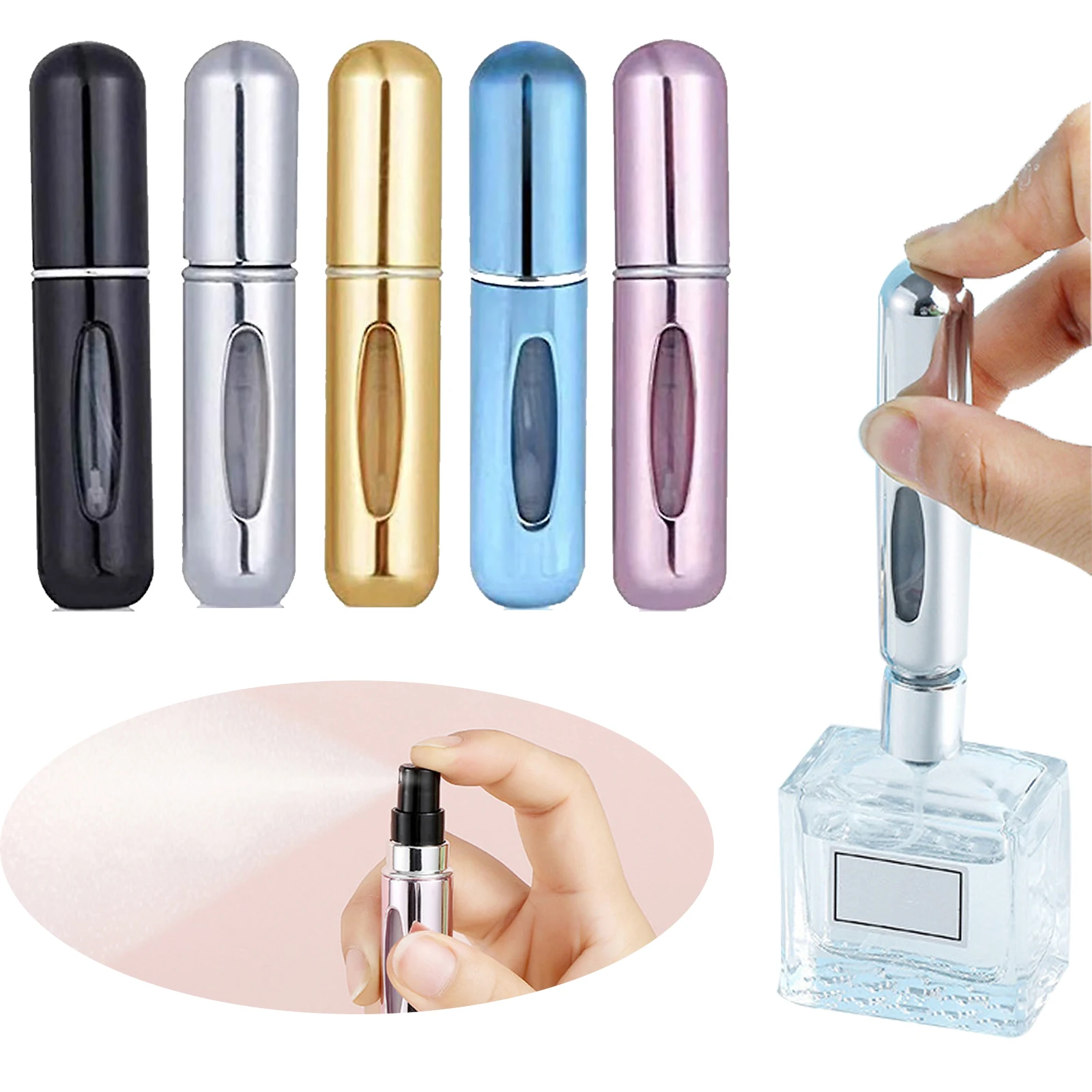 

Дорожный пополняемый мини-флакон для духов с распылителем, флакон для освежения, пустая косметика, 5 мл