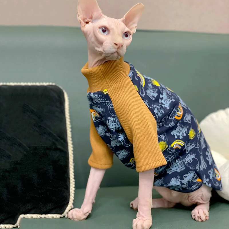 Fall Winter Sphynx jumper for cats warm thick Beerus Devin Rex Costume Sweater Hairless cat clothes sphynx cat sweater for cats