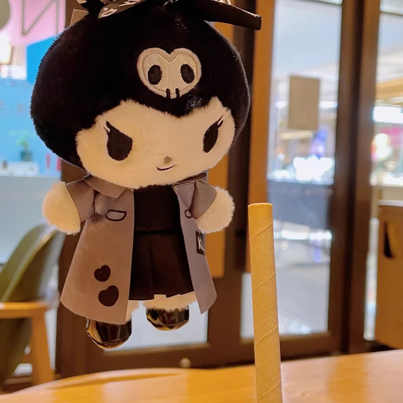 

Sanrio Kuromi Cute Plush Doll Black Series Bad Girl Keychain Kawaii Fluffy Stuffed Toy Little Devil Mafia Girl Backpack Pendant