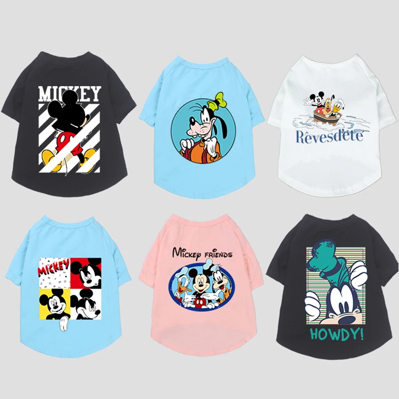 

Disney New Print Dog Clothes High Quality 100% Cotton T-shirt Pet Clothing Schnauzer Pug Cat Luxury Puppy Clothes