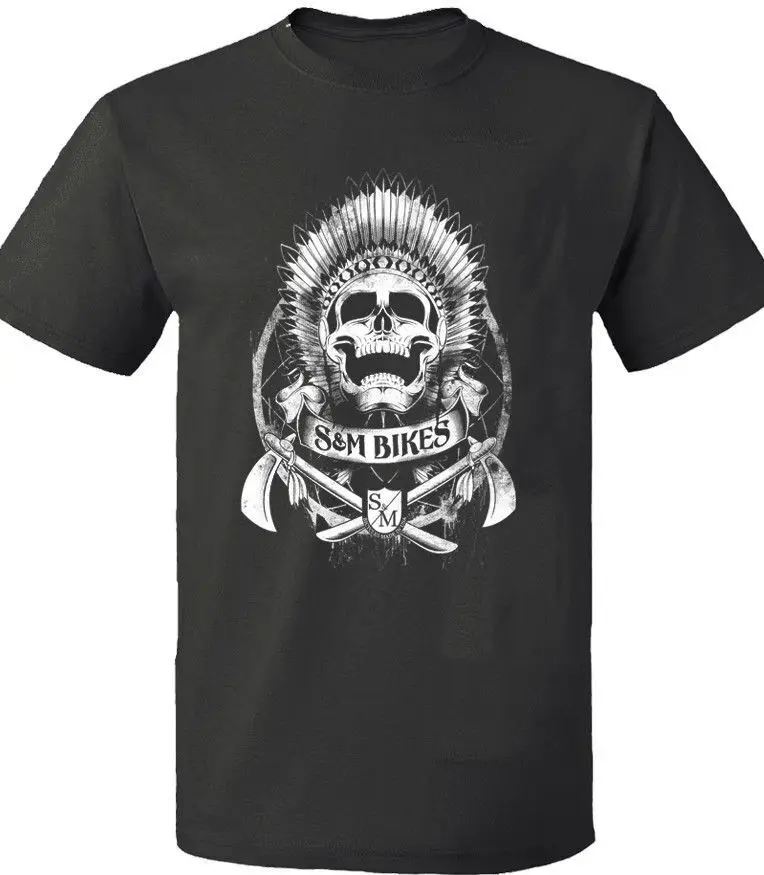 Мужская индийская футболка SM S & M с американским черепом, BMX, 100% Cutton Ship из США