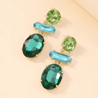 fashion korean bohemia luxury cz crystal drop earrings gold cubic zircon earrings women bridal wedding engagement party jewelry