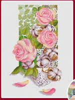 nn yixiao counted cross stitch kit cross stitch rs cotton with cross stitch roses and cotton 27 39