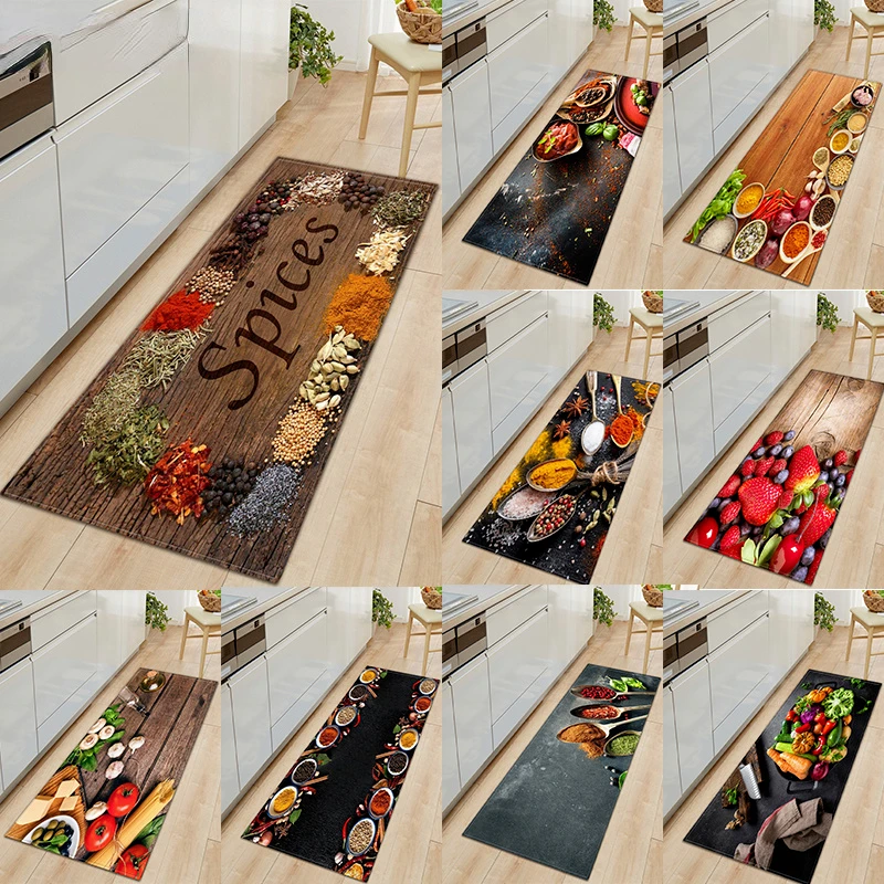 

Kitchen Floor Mat Entrance Doormat Spices for Cooking Home Decor Luxury Carpet Hallway Bedroom Bathroom Living Room Rugs Tapis