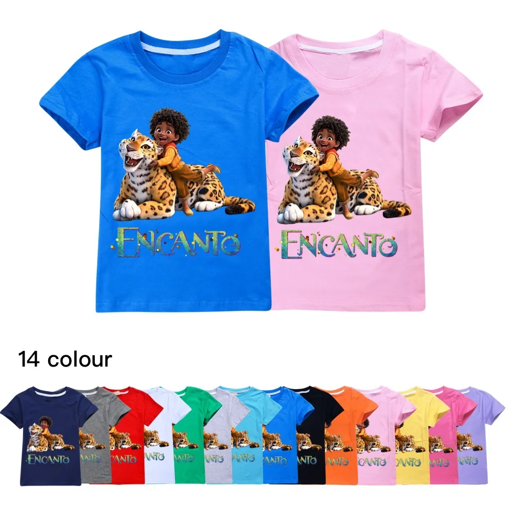 

2022 New Disney Encanto Cotton Summer Cartoon Printing T-Shirt Boys and Girls Clothing Unisex Short Sleeves 2-16Y