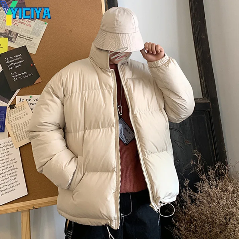 Winter Parkas Women 2022 Coats Zipper Stand-neck Jackets Mens Casual Streetwear Hip Hop Parka Korean Female Clothing Outwear Y2k