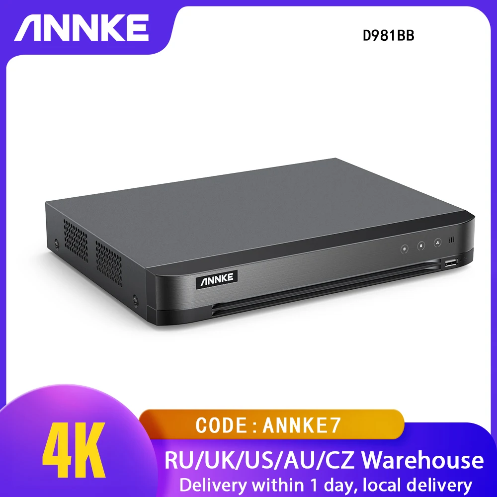 

Видеорегистратор BSL ANNKE H.265 4K 8CH Ultra HD 5 в 1, цифровой видеорегистратор с датчиком движения для аналоговой IP-камеры 5 Мп 8 МП