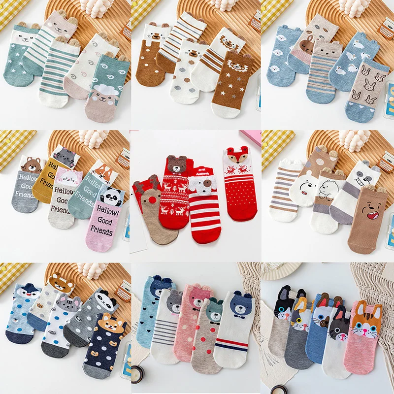 5 парт/Лот Дешевые Модные женские носки смешные хлопковые цветные Мультяшные