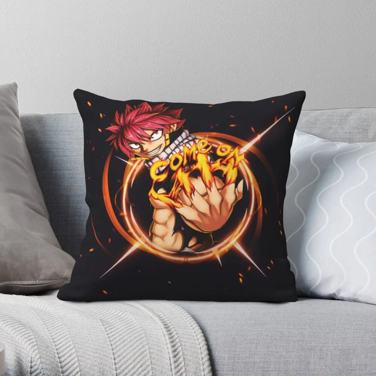 

Natsu Square Pillowcase Polyester Linen Velvet Printed Zip Decor Pillow Case Home Cushion Cover