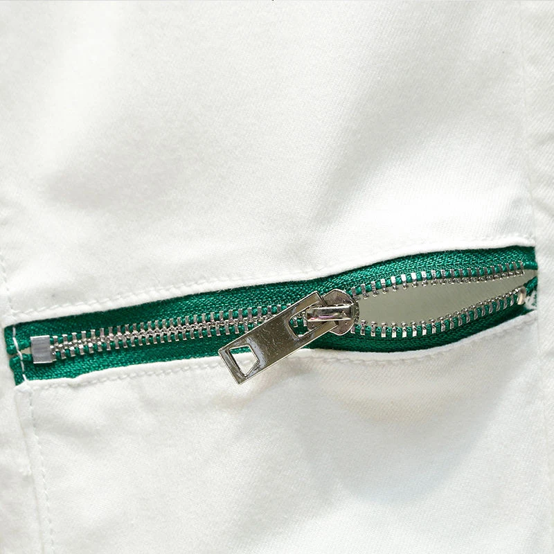 2023 Summer Men's White Jeans Zipper Decorative Ripped Tide Brand Casual Slimming Pants