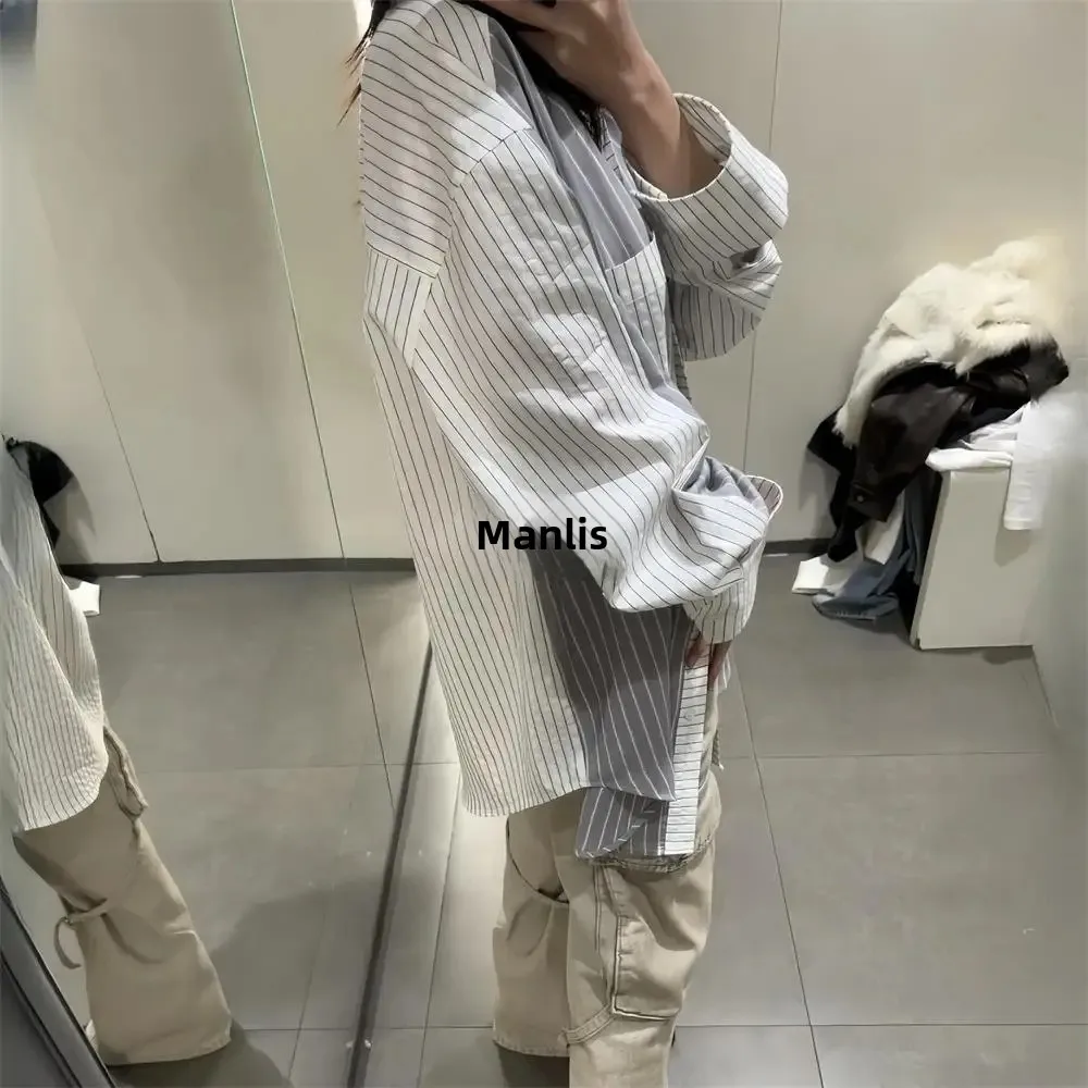 Новая весенняя женская рубашка в полоску модный европейский стиль оптовая