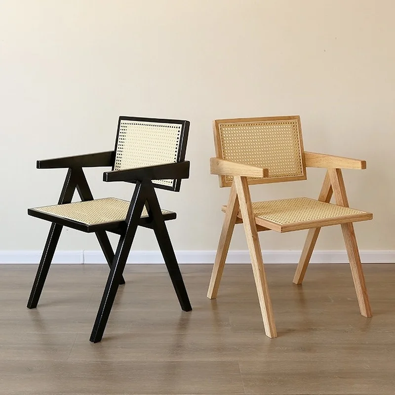 Furniture Kitchen Dining Chair Wood Backrest Chair Living Room Chair With Armrests Balcony Lounge