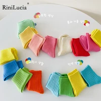 rinilucia 4pairslot baby socks children boys girl spring autumn warm sock ribbed macaron solid color clothes accessories