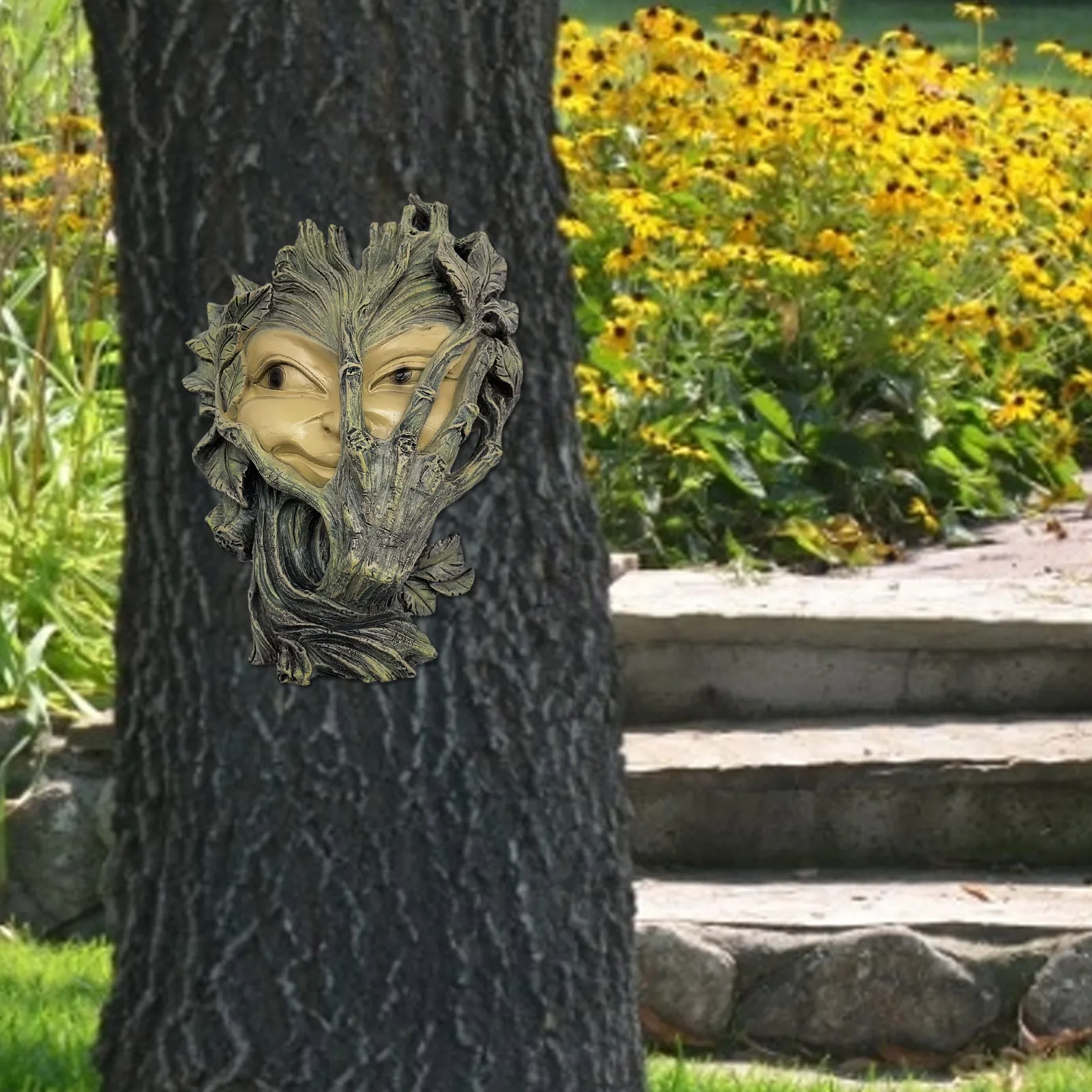

Resin Art-Whimsical Tree Sculpture Garden Statue Decor Excellent Artwork For Garden Decor #WO