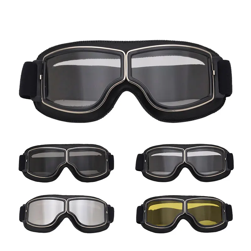 

Universal Motorcycle Vintage Goggles Pilot Motorbike Scooter Biker Glasses Steampunk Goggles For Harley Helmet
