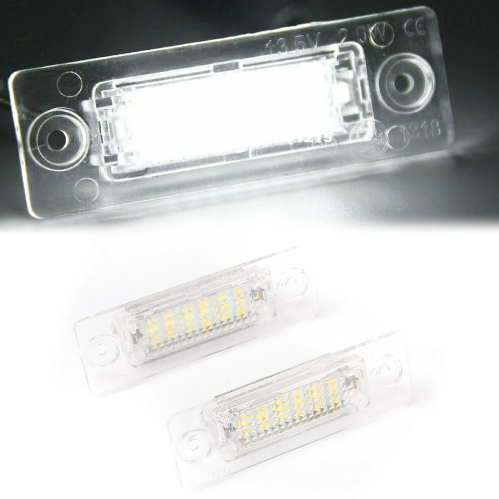 

2pcs LED License Plate Light For Touran For Passat T5 18SMD License Plate Lights Lamp 6000K Xenon White Light LED Lighting Kit