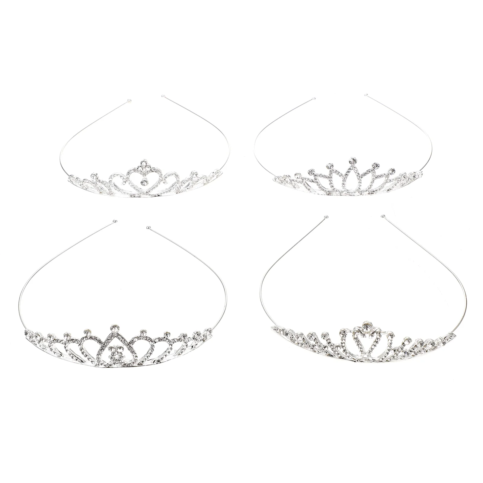 

4 PCS Rhinestone Headband Girls Tiara Hair Party Shiny Ties Dropshipping Dance Crown