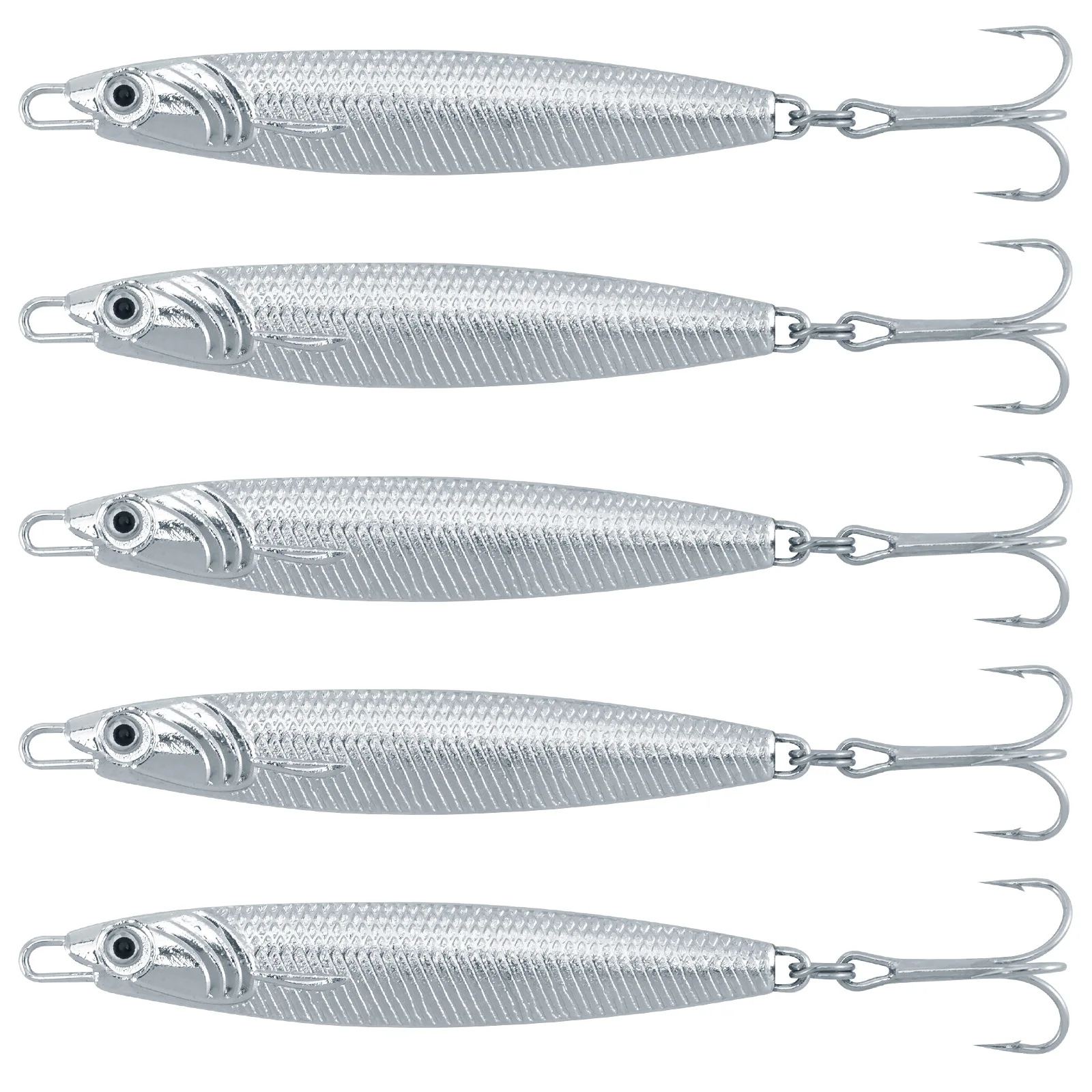 3/5pcs 30g Metal Jig Long Casting Fishing Sprat Stinger Vertical Lure Spoon Trout Mackerel Cod Pike Saltwater Crankbait Wobbler